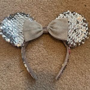 Silver Sequin Disney Mouse Ears Headband